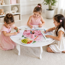 Round Floral Folding Tray Table with Legs - 25"