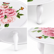 Round Floral Folding Tray Table with Legs - 25"