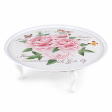 Round Floral Folding Tray Table with Legs - 25"