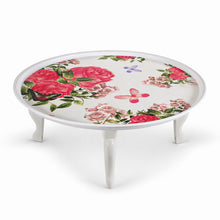 Round Floral Folding Tray Table with Legs - 30"