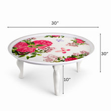 Round Floral Folding Tray Table with Legs - 30"