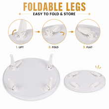 30-Inch Round Floral Folding Tray Table with Raised Rim and Four Legs