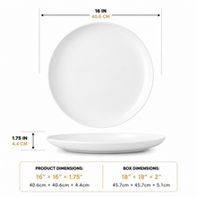 Large White Round Serving Platter - 16"