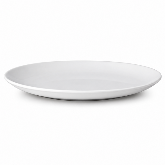 Large White Round Serving Platter - 14"