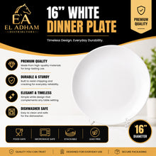 Large White Round Serving Platter - 16"
