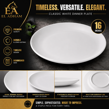 Large White Round Serving Platter - 14"