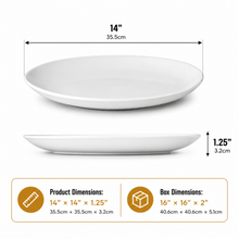 Large White Round Serving Platter - 14"