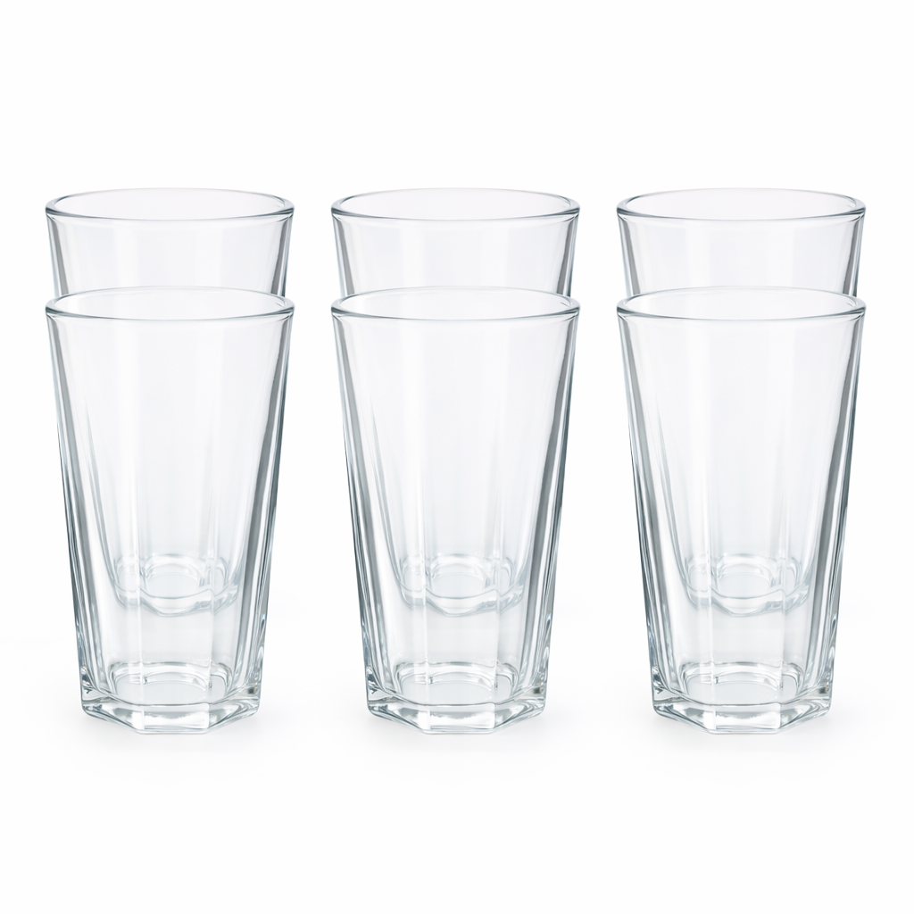 6-Piece Clear Glass Tumbler Set - 350ML
