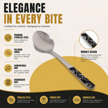 Stainless Steel Heavy Serving Spoon - Black Ergonomic Handle