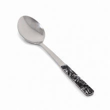 Stainless Steel Heavy Serving Spoon - Black Ergonomic Handle