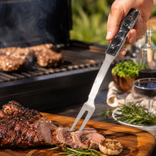 Stainless Steel Meat Carving Fork - Black Ergonomic Handle