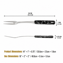 Stainless Steel Meat Carving Fork - Black Ergonomic Handle