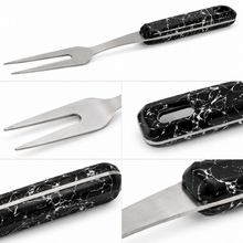 Stainless Steel Meat Carving Fork - Black Ergonomic Handle