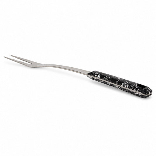 Stainless Steel Meat Carving Fork - Black Ergonomic Handle