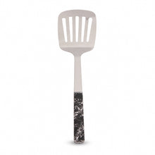 Stainless Steel Slotted Turner Spatula - Black Ergonomic Handle