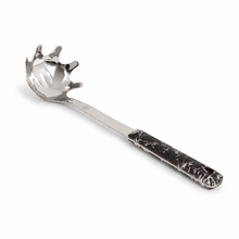 Stainless Steel Pasta Serving Spoon - Black Ergonomic Handle