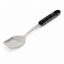 14.5-Inch Stainless Steel Serving Spatula with Black Marbled Handle
