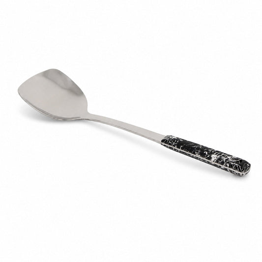 Stainless Steel Multi-Tool (Spatula, Ladle and Serving Spoon) - Black Ergonomic Handle