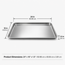 Heavy-Duty Aluminum Commercial Baking Sheet Pan, 24 x 16 x 1.5 Inch Rimmed Tray