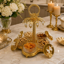 Luxury Gold Palm Tree Spice Jar Set with Stand