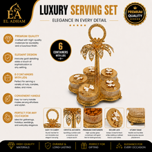 Luxury Gold Palm Tree Spice Jar Set with Stand