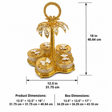 Luxury Gold Palm Tree Spice Jar Set with Stand