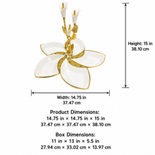 Luxury 5-Section Floral Ceramic Serving Platter with Gold Stand