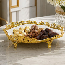 Luxury Oval Decorative Serving Platter with Ornate Gold Handles - Candy, Fruit & Dessert