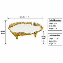 Luxury Oval Decorative Serving Platter with Ornate Gold Handles - Candy, Fruit & Dessert