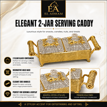 Luxury 2-Piece Crystal Candy Jar Set with Gold Serving Tray