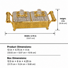 Luxury 2-Piece Crystal Candy Jar Set with Gold Serving Tray