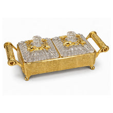 Luxury 2-Piece Crystal Candy Jar Set with Gold Serving Tray