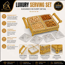Luxury 4-Piece Crystal Candy Jar Set with Gold Serving Tray