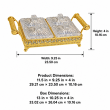 Luxury 4-Piece Crystal Candy Jar Set with Gold Serving Tray