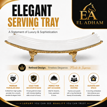 Elegant White Ceramic Centerpiece Bowl with Ornate Gold Stand 13''