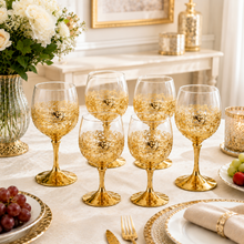 Luxury Gold Tea Cup Set with Ornate Filigree Holders - 6 Piece Set