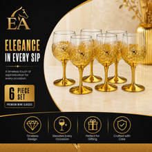 Luxury Gold Tea Cup Set with Ornate Filigree Holders - 6 Piece Set