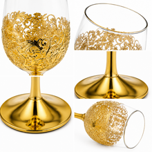 Luxury Gold Tea Cup Set with Ornate Filigree Holders - 6 Piece Set