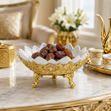 Lotus Flower Ceramic Decorative Bowl with Gold Base