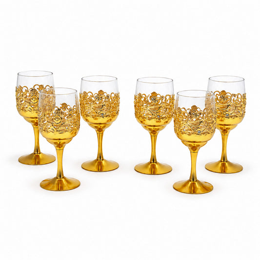 Elegant Gold Stem Juice Glasses-6 Piece