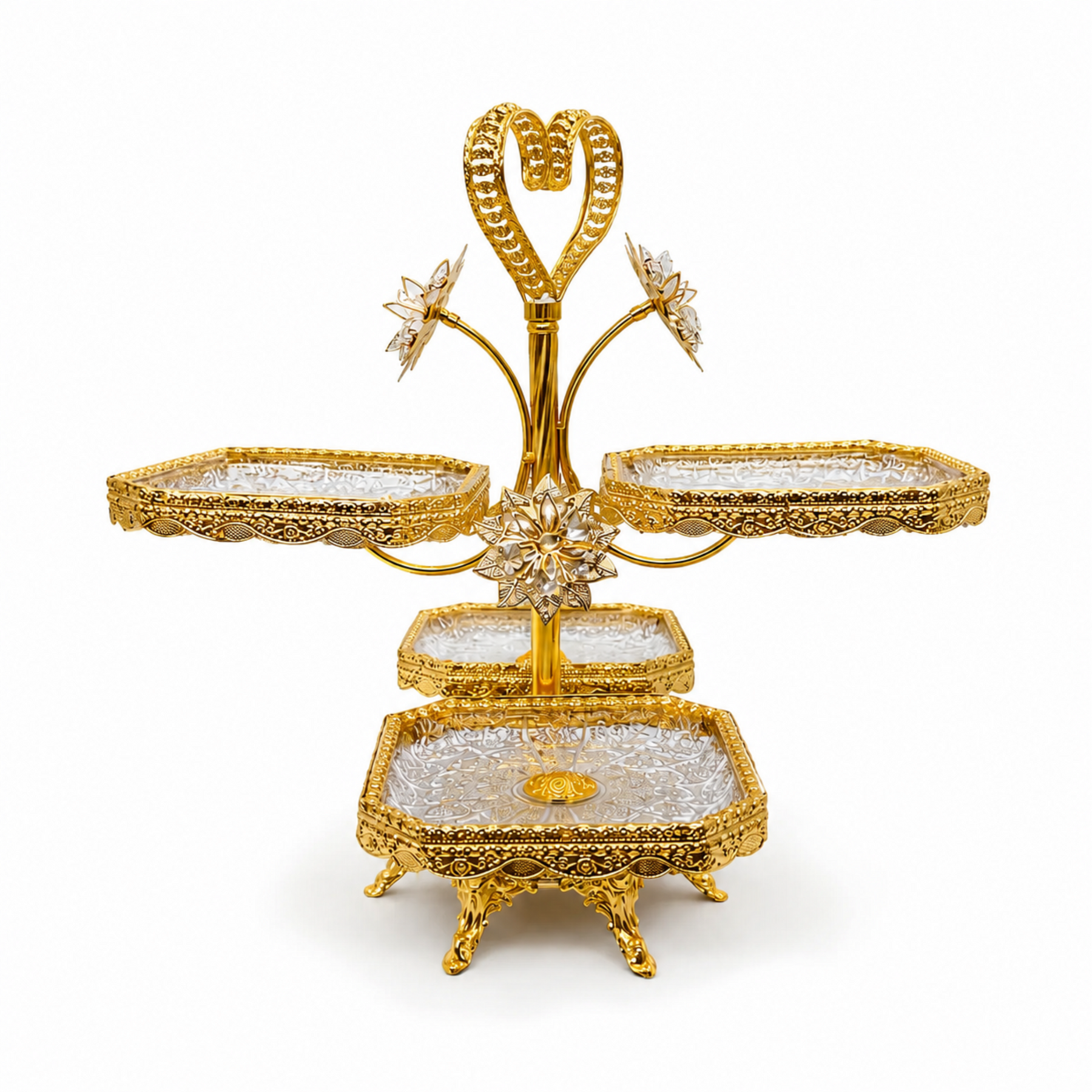 Gold Crystal 4-Tier Dessert Serving Stand