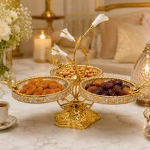Elegant Gold 3-Tier Crystal Dessert Stand