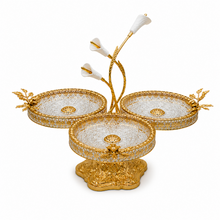 Elegant Gold 3-Tier Crystal Dessert Stand