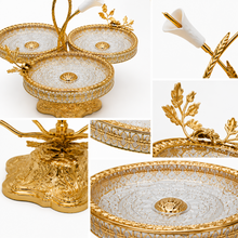 Elegant Gold 3-Tier Crystal Dessert Stand