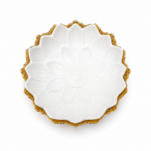 Luxury Lotus Porcelain Serving Bowl with Gold Decorative Frame