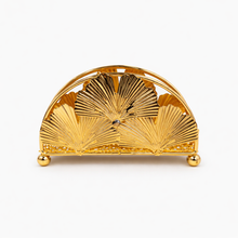 Gold Metal Napkin Holder - Decorative Fan Design (10 Pack)