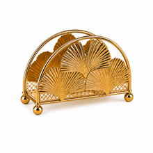 Gold Metal Napkin Holders with Decorative Fan Design, 10-Pack