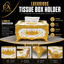 Gold-Tone Decorative Tissue Box Holder with Embossed Floral Design, 7 Inch