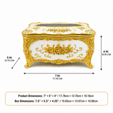 Gold-Tone Decorative Tissue Box Holder with Embossed Floral Design, 7 Inch