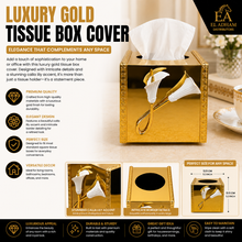 Gold Mirror Tissue Box Holder with Decorative Calla Lily Accent